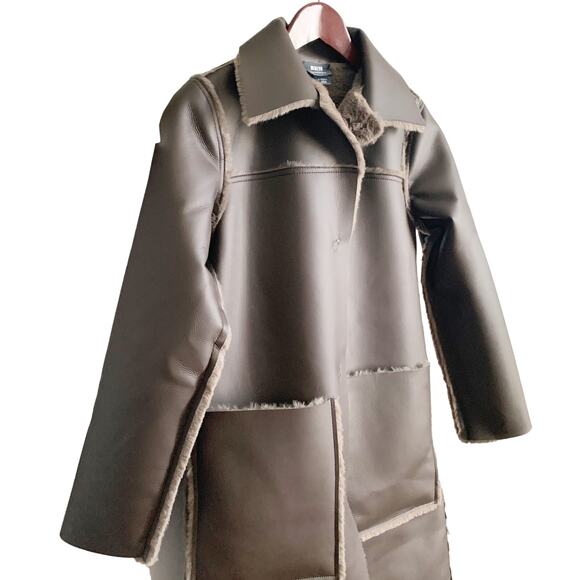 Anthropologie Kerry Reversible Faux Fur Coat XS Grey - Picture 3 of 8